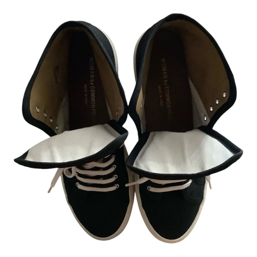 Woman By Common Projects Black Canvas High Top Sneakers Sz. 41 Style 414… - Picture 11 of 12